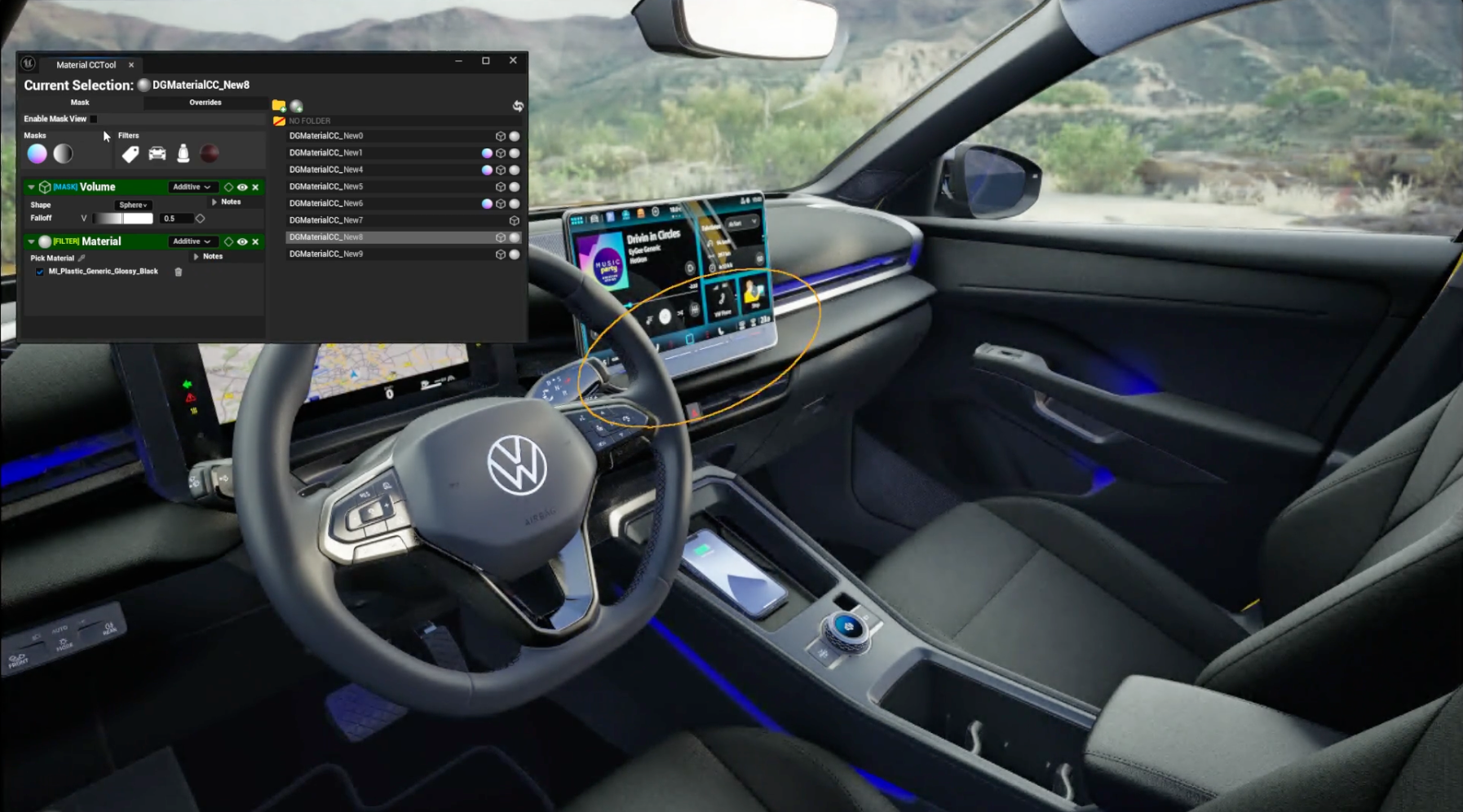 DG Material CCTool, interior screen normal relighting